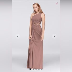 Soft rose pink David’s Bridal bridesmaid dress. Worn once, like new.